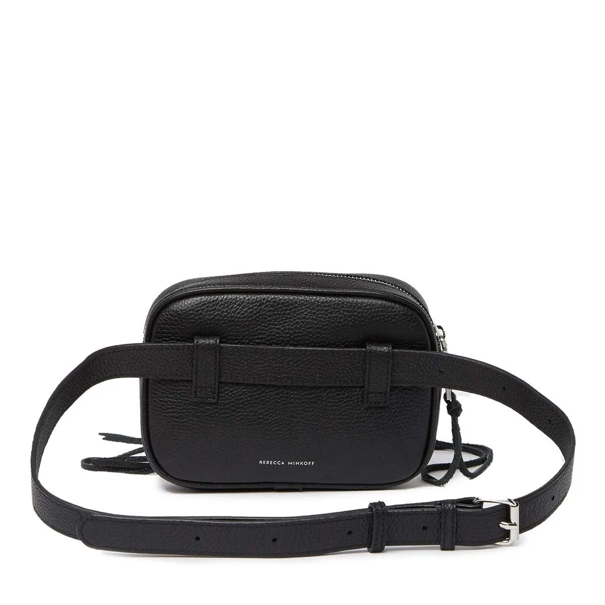 Rebecca Minkoff 3 Zip Leather Belt Fanny pack Bag Black