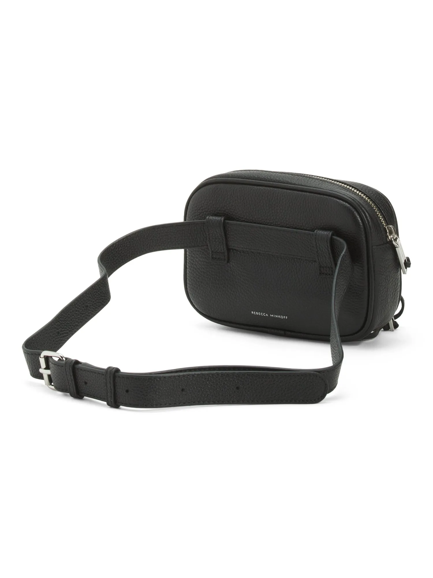 Rebecca Minkoff 3 Zip Leather Belt Fanny pack Bag Black