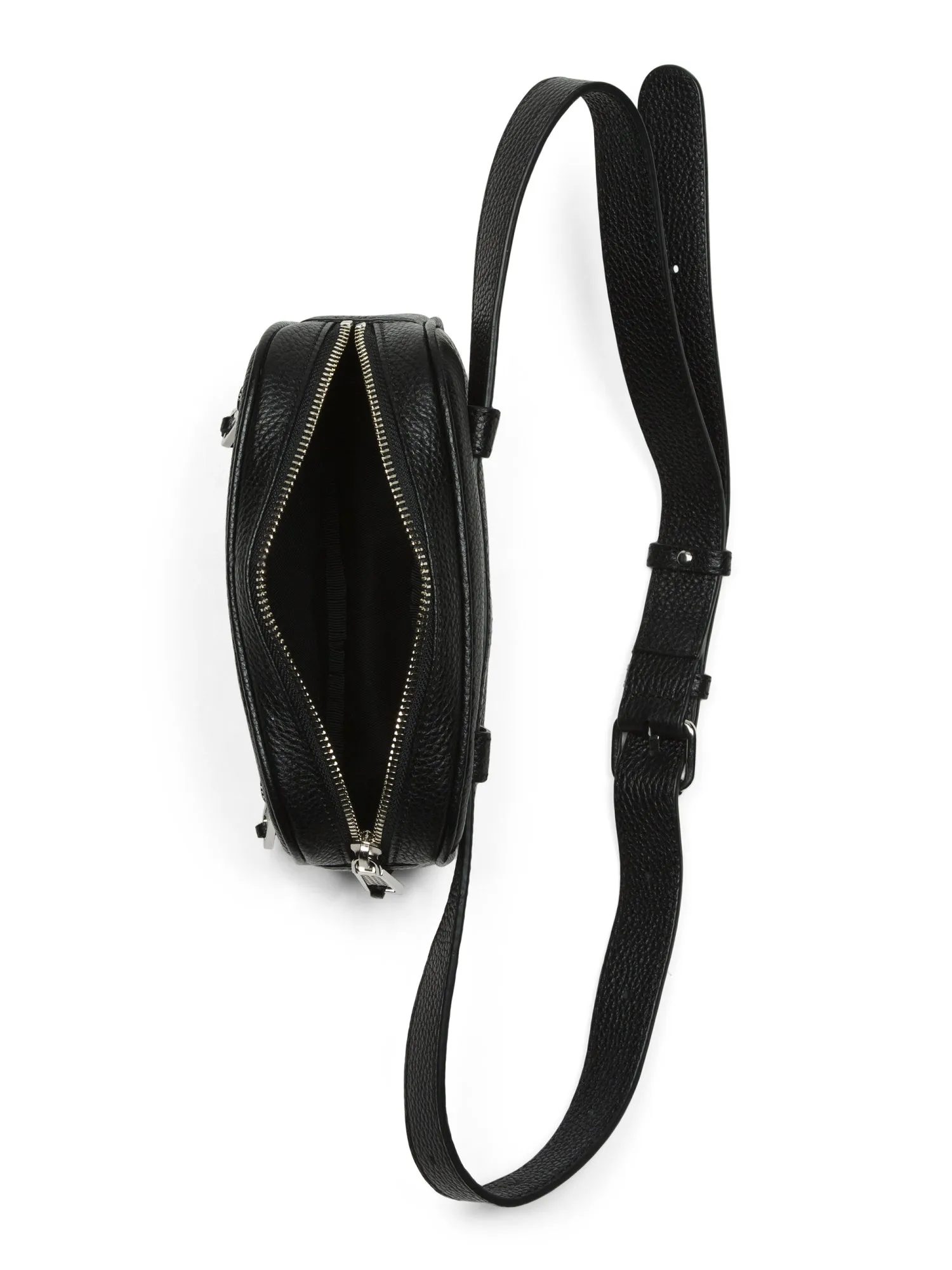 Rebecca Minkoff 3 Zip Leather Belt Fanny pack Bag Black