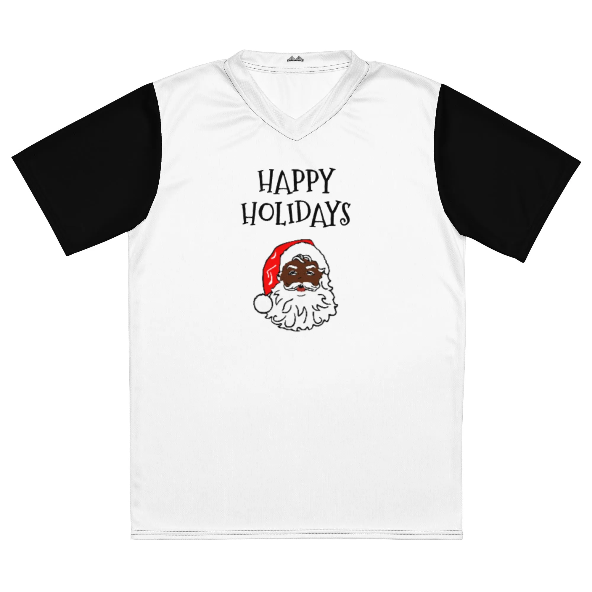 Recycled unisex sports jersey African American Santa