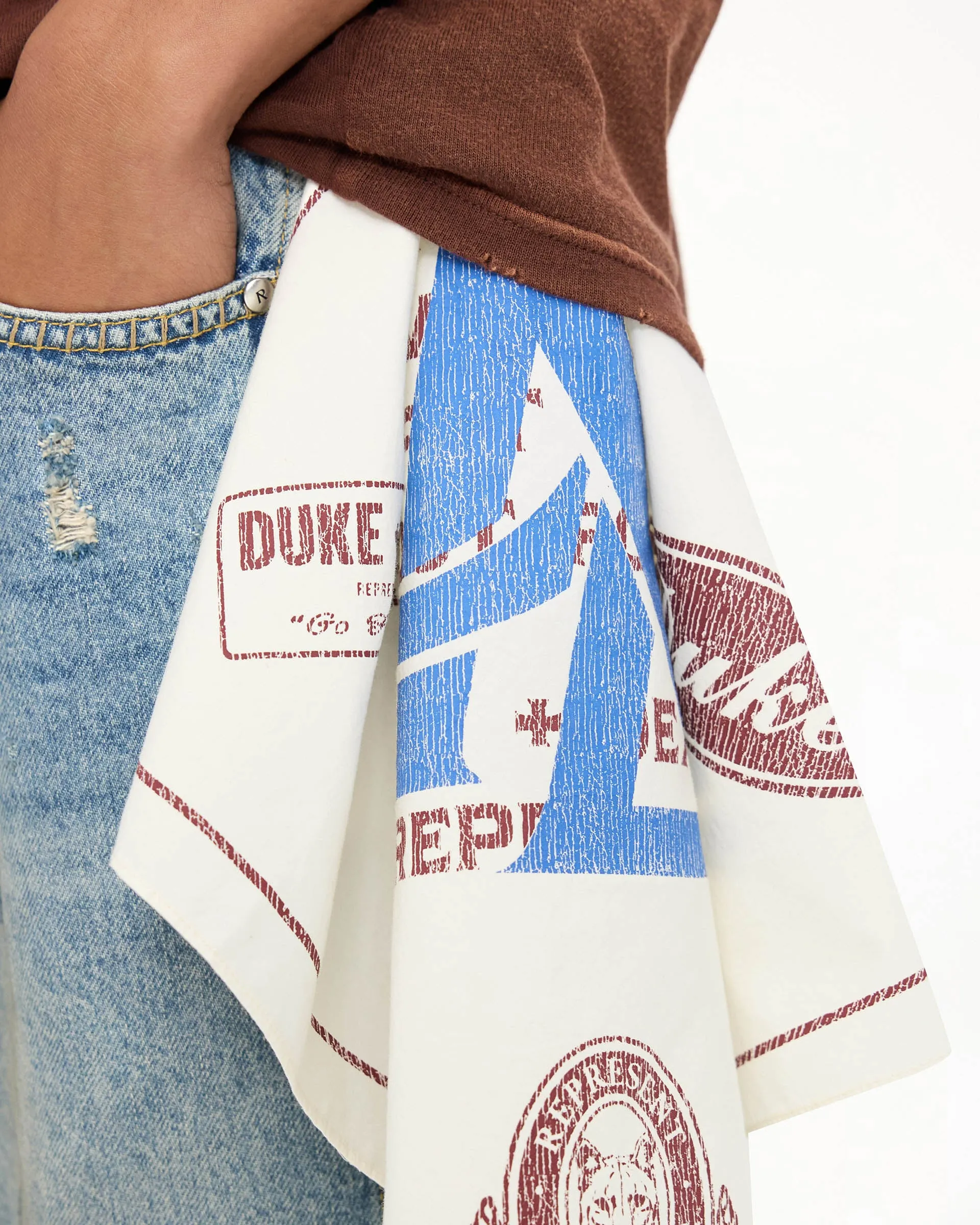 Represent X Duke   Dexter Bandana - Ecru