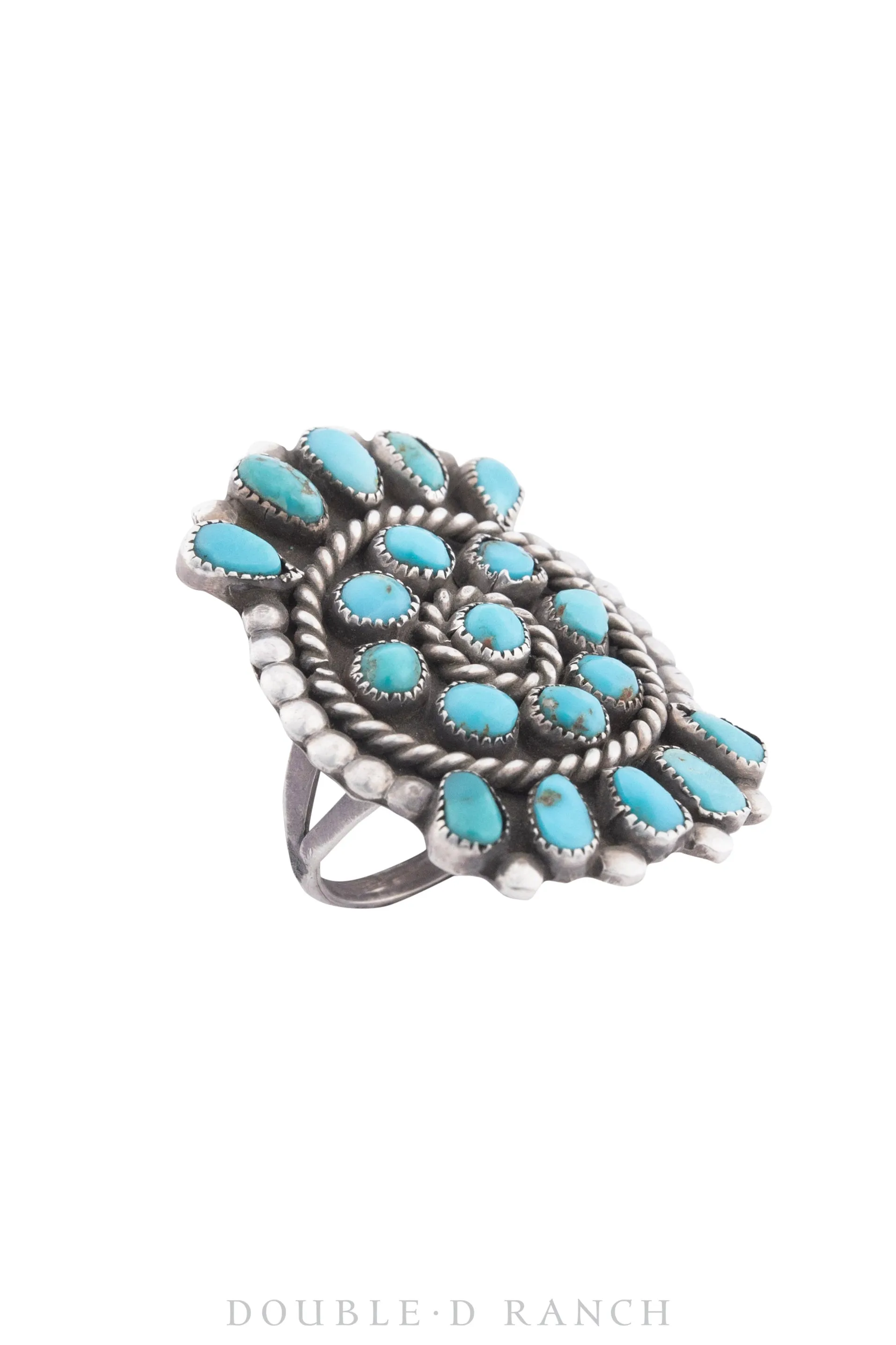 Ring, Cluster, Turquoise, Vintage, 1327