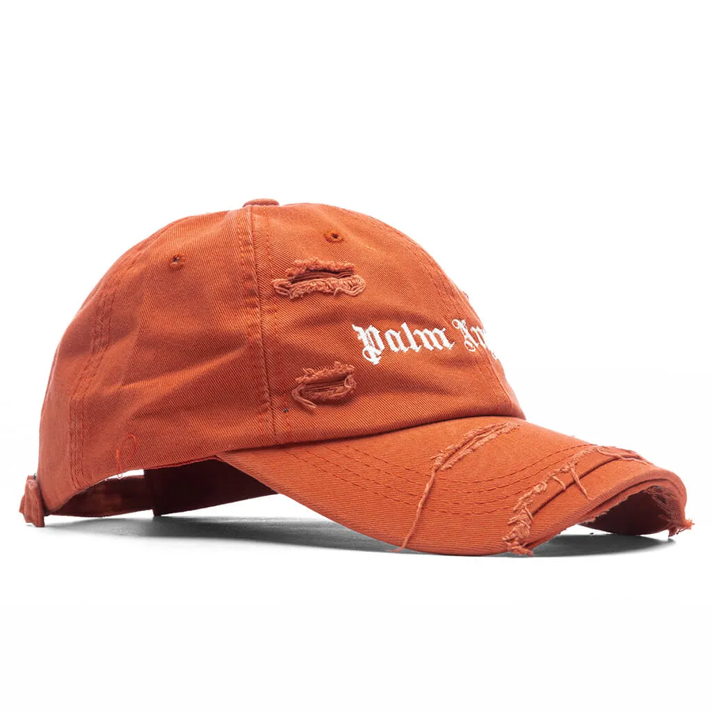 Ripped Logo Cap - Brick Red