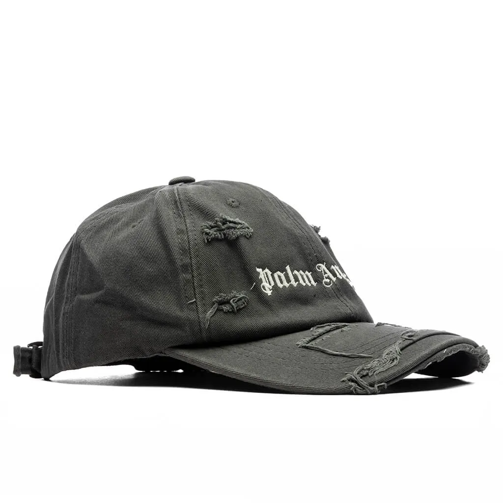 Ripped Logo Cap - Dark Grey