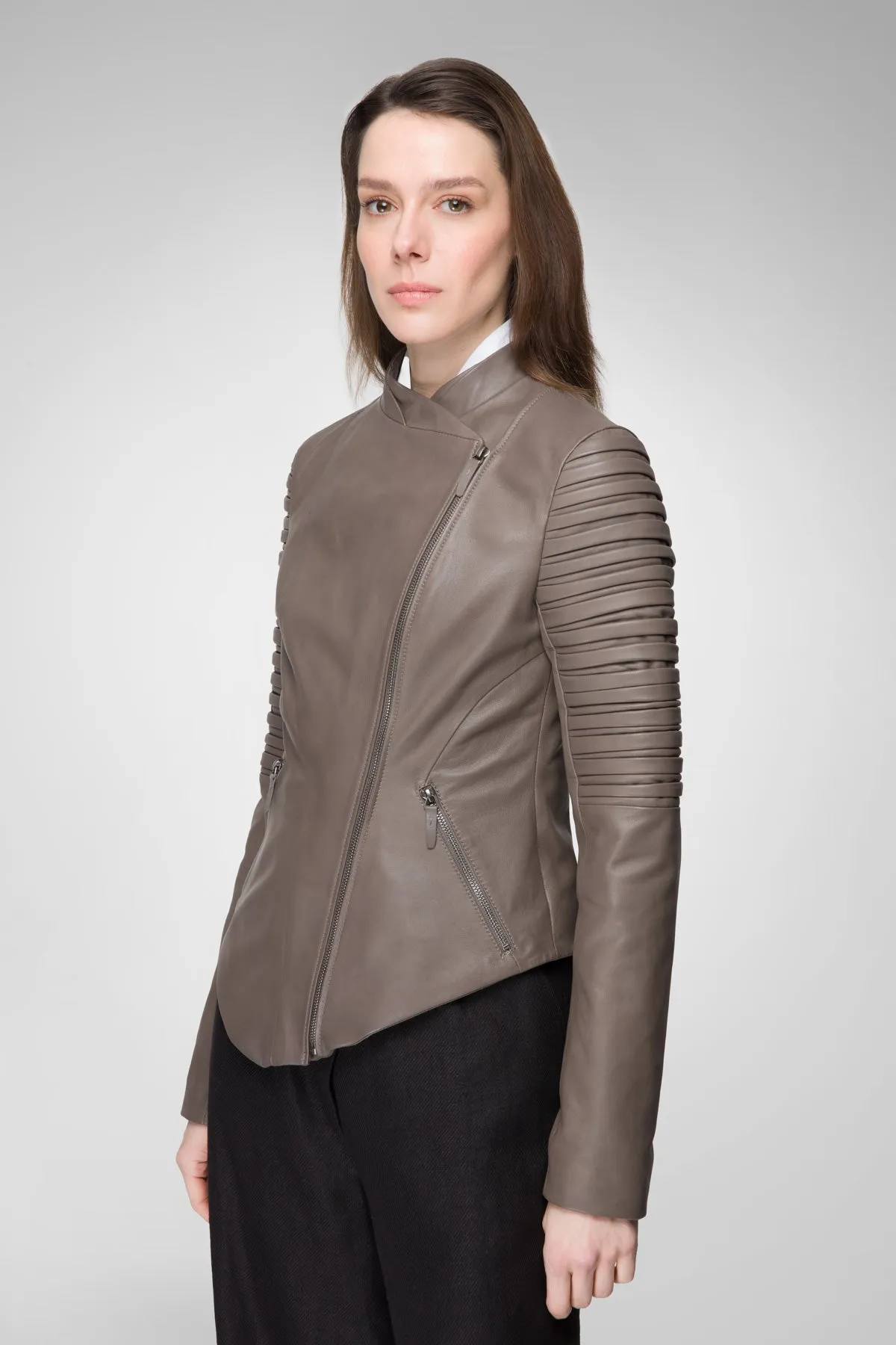 Roch - Nude Leather Jacket