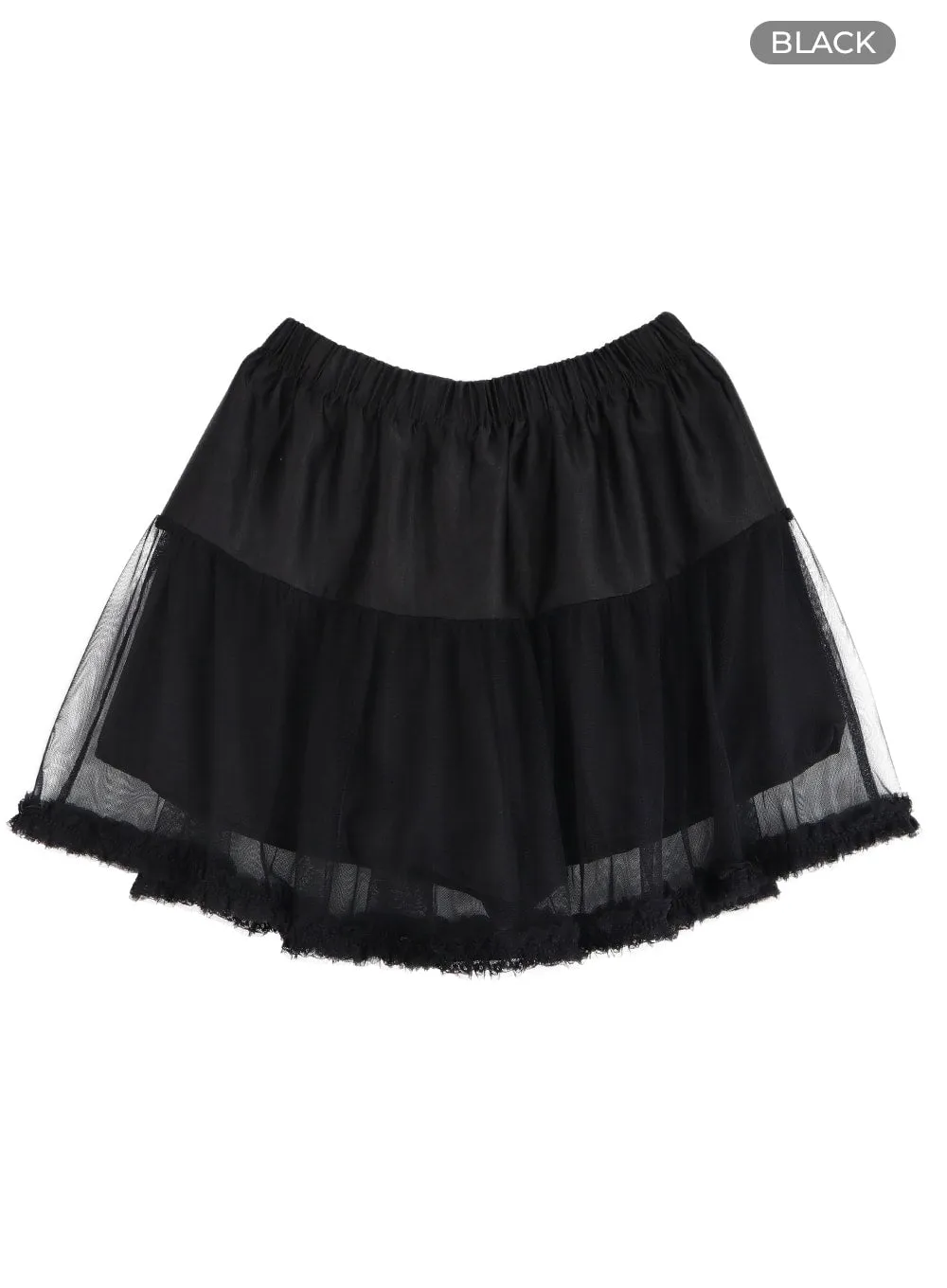 Ruffle Chiffon Layered Mini Skirt OM404