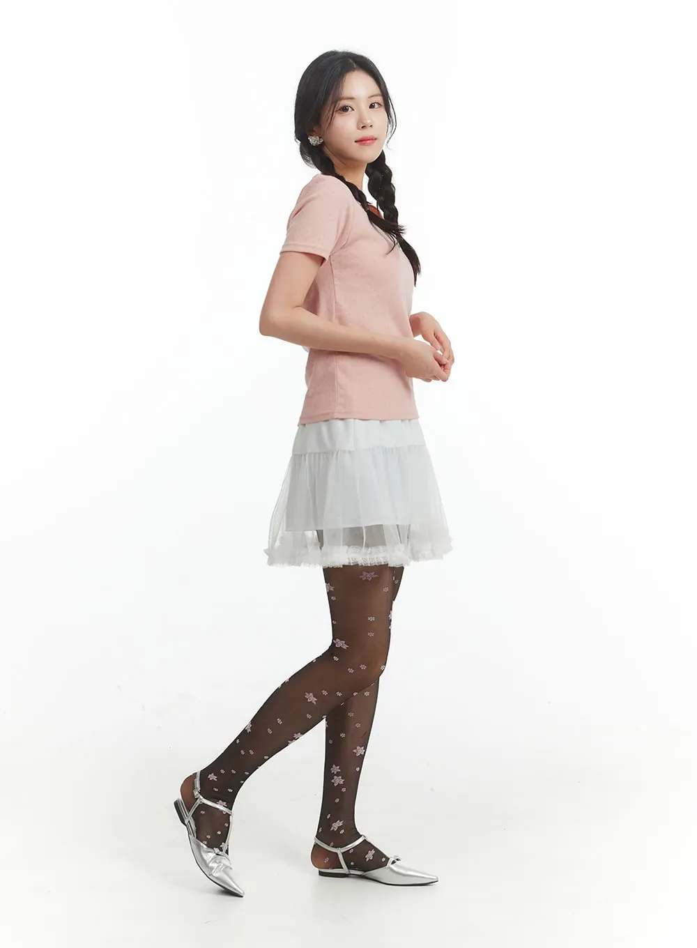 Ruffle Chiffon Layered Mini Skirt OM404