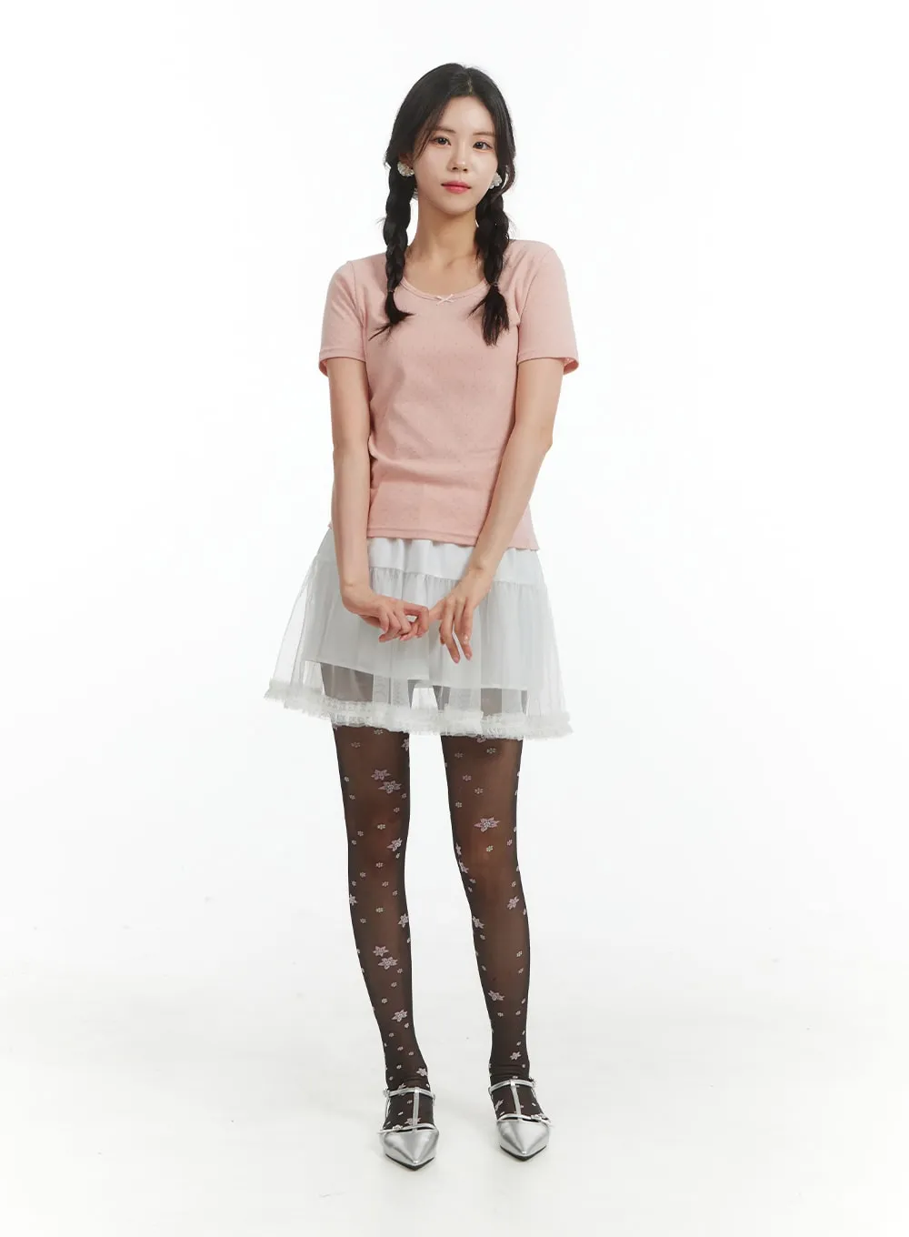 Ruffle Chiffon Layered Mini Skirt OM404