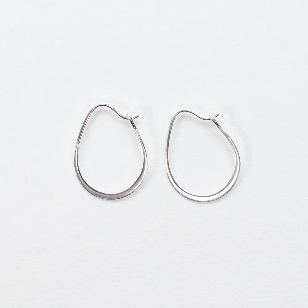 Silver Pear Shaped Wire Hoops