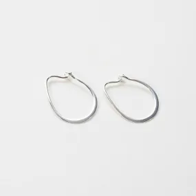 Silver Pear Shaped Wire Hoops