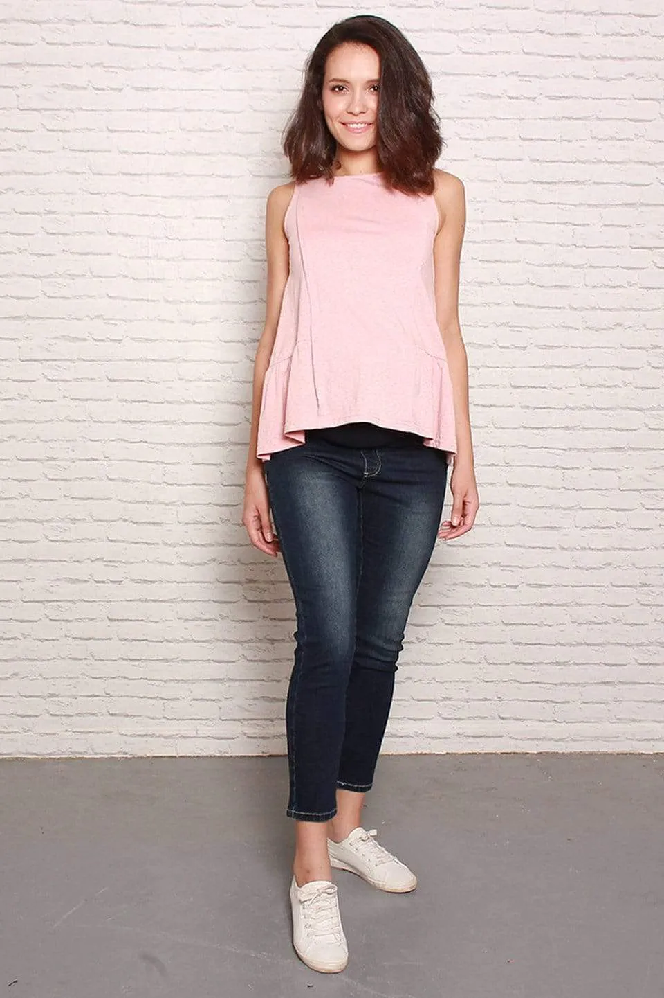 Sleeveless Briella Flare Pink Nursing Top