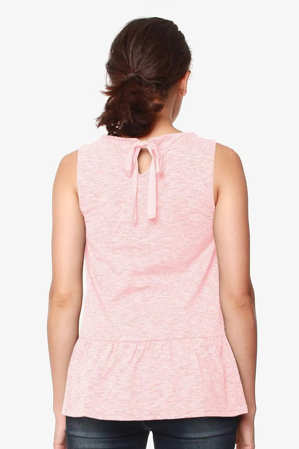 Sleeveless Briella Flare Pink Nursing Top