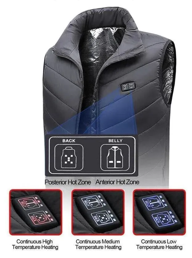 SMAXPro™ 9 Zone Electric Heated Vest:10000mAh Battery Pack, Washable Heating Vest