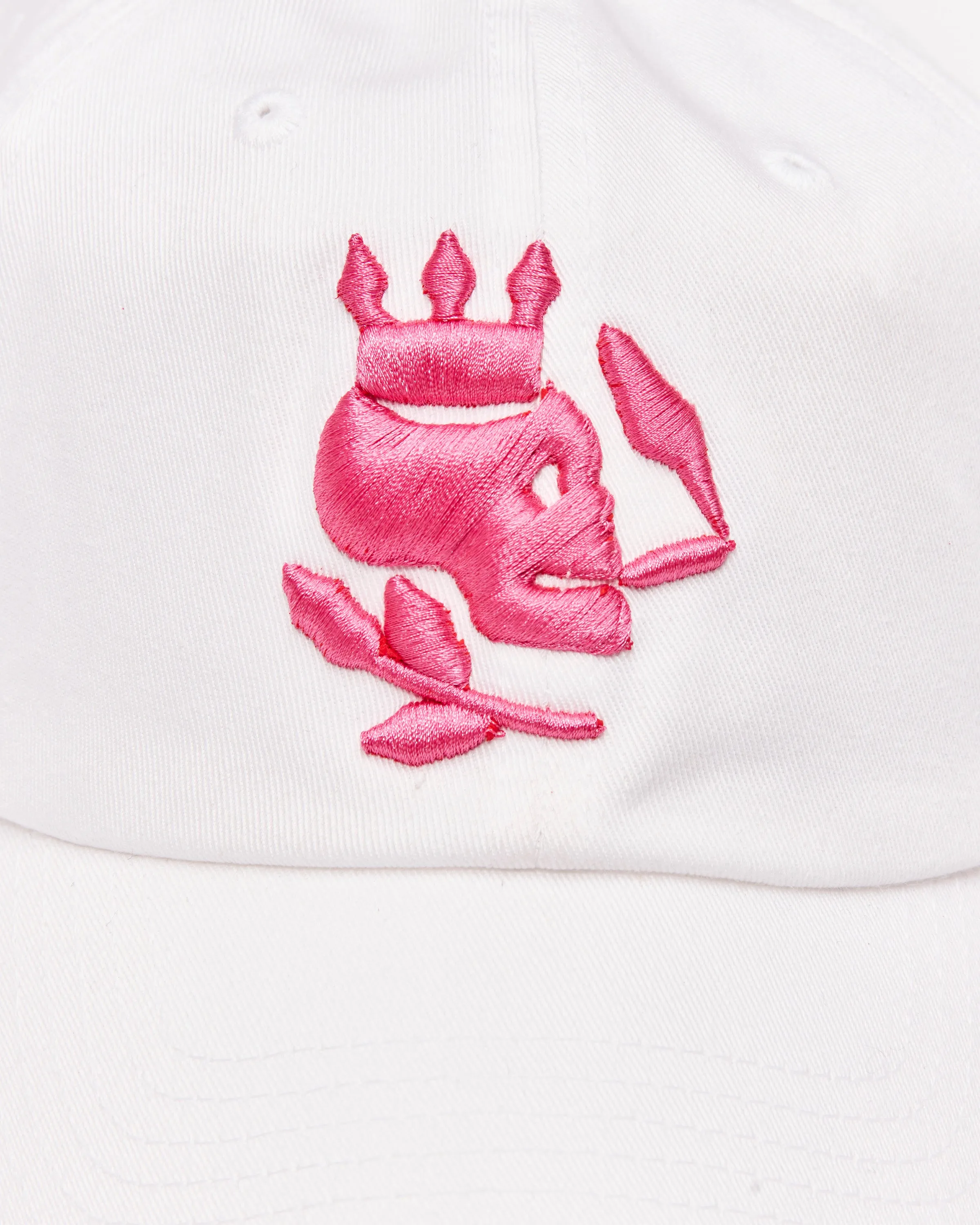 Smoking Skull Cap (White/Fuschia)