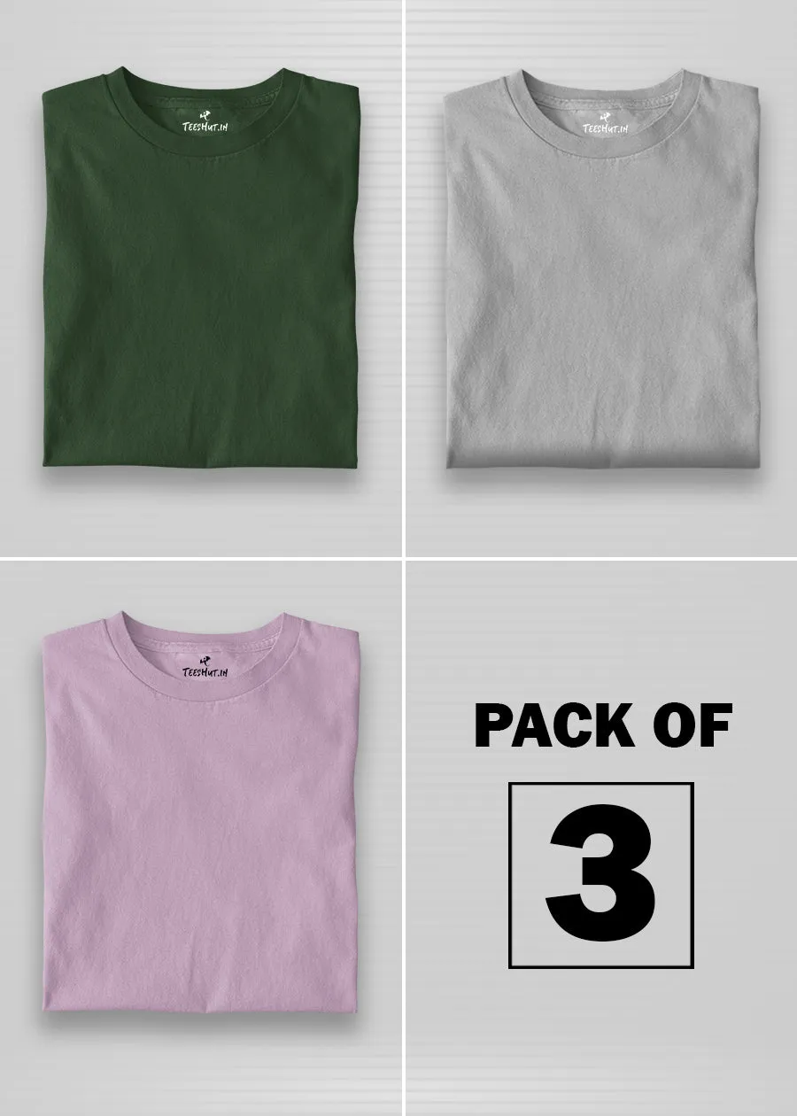 Solid Half Sleeve T-Shirt Men Combo - Pack of 3