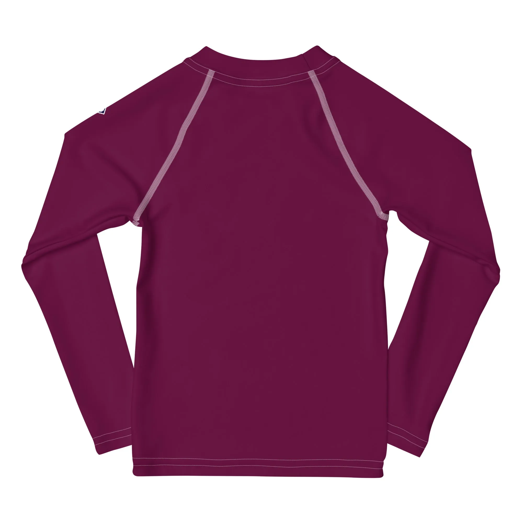 Splash-Ready Style: Solid Color Rash Guards for Young Girls - Tyrian Purple