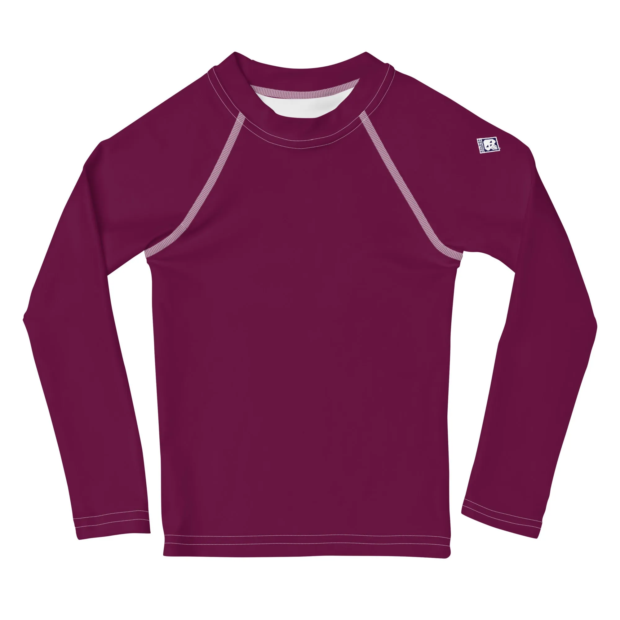 Splash-Ready Style: Solid Color Rash Guards for Young Girls - Tyrian Purple