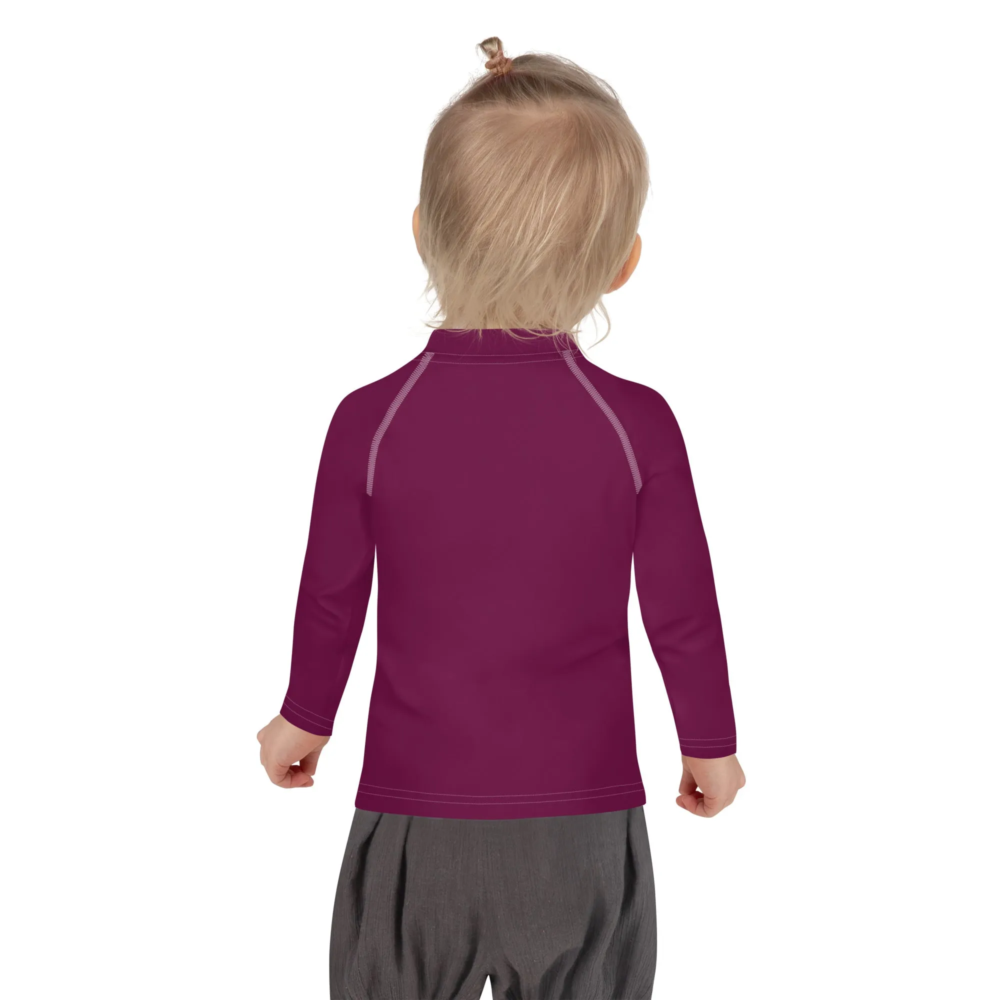 Splash-Ready Style: Solid Color Rash Guards for Young Girls - Tyrian Purple