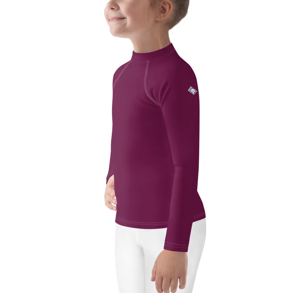 Splash-Ready Style: Solid Color Rash Guards for Young Girls - Tyrian Purple