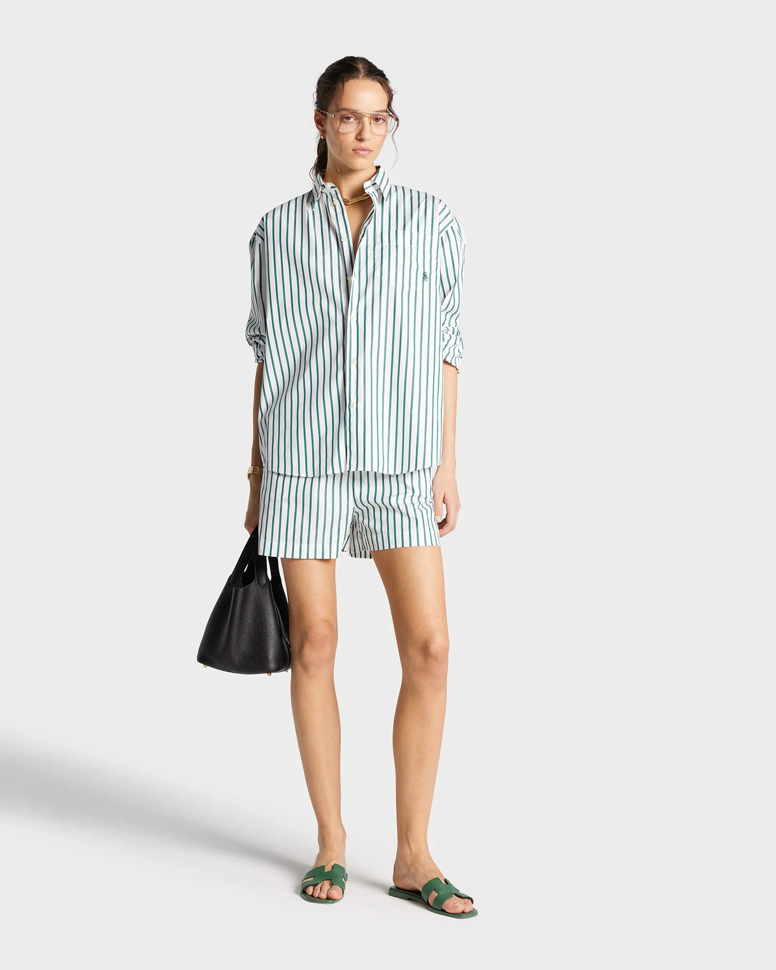 SRC Oversized Shirt - Green Striped