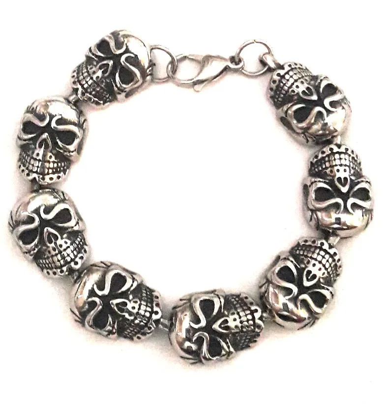 Stainless Steel Skull Head Bracelet