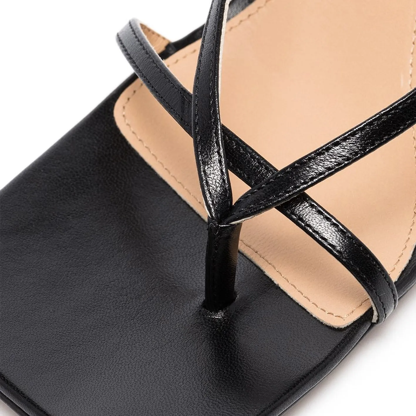 Stretch Square Sandal 90, Black