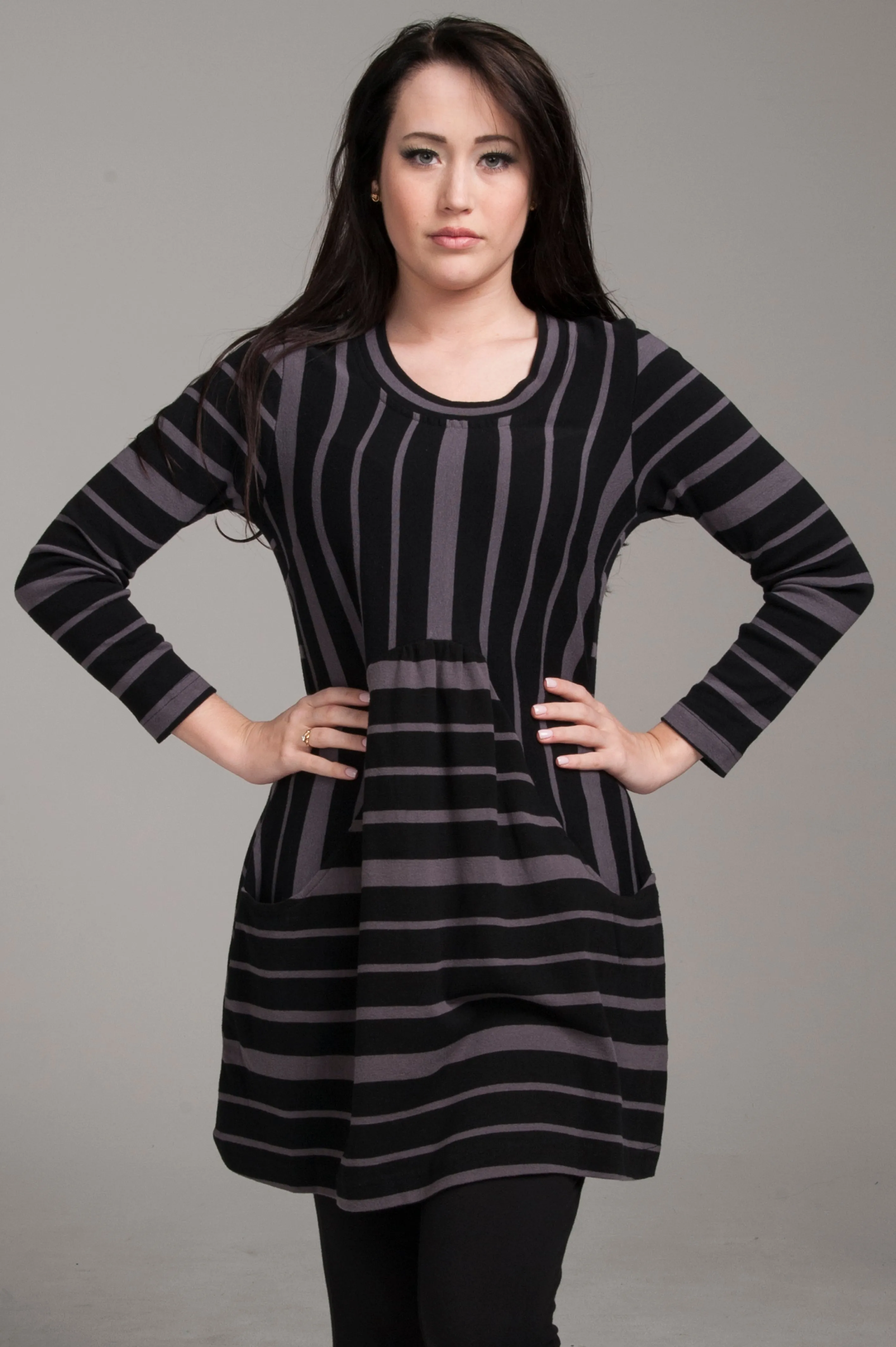 Stripe Two-Front Pocket Tunic