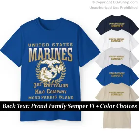 T-Shirt: Kilo Co. MCRD Parris Island (EGA   Back Proud Family)