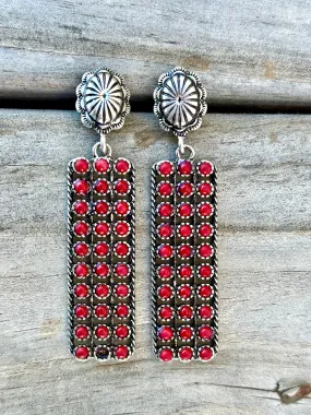 The Coral Table Rock  Earrings