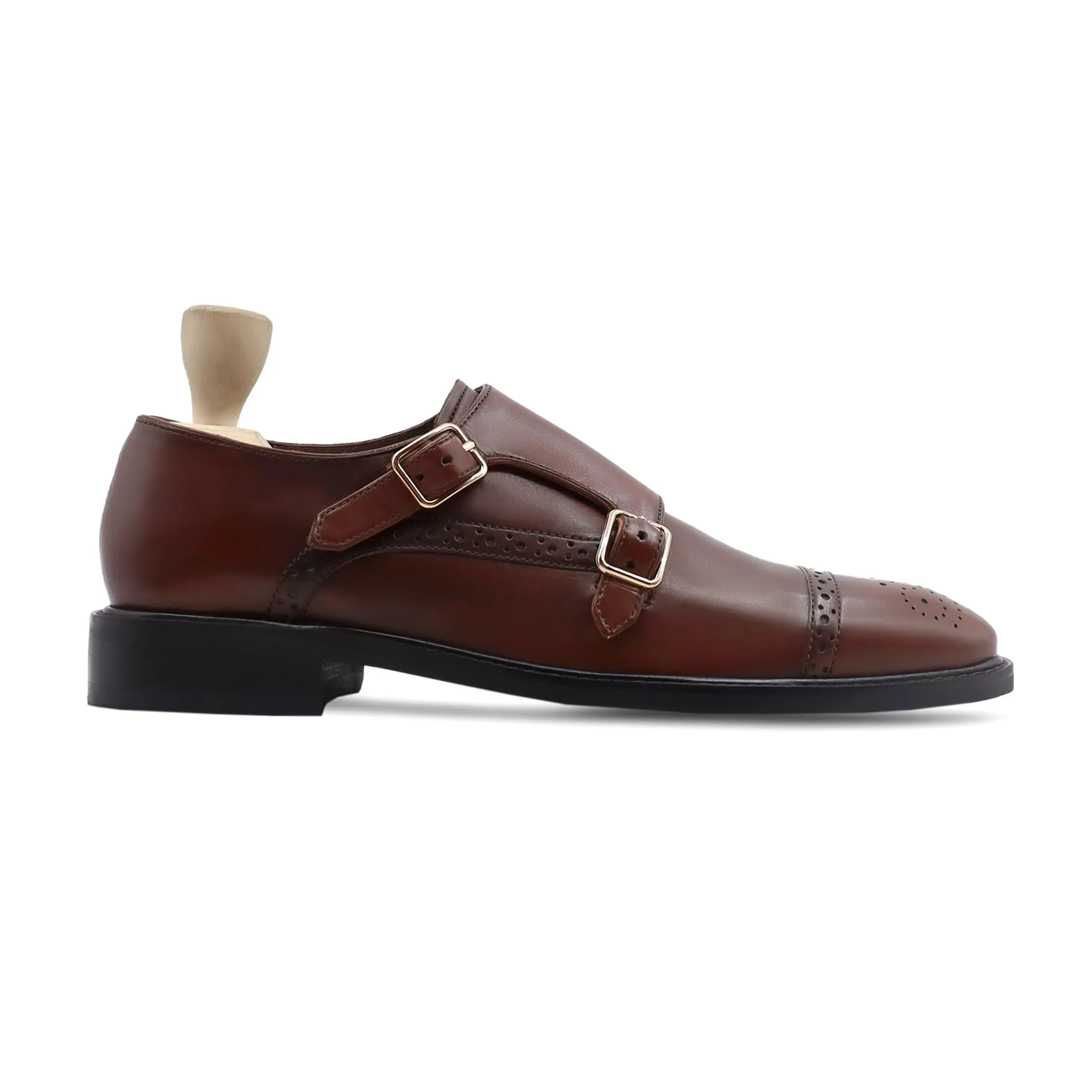 Timbuktu - Men's Brown Calf Leather Double Monkstrap