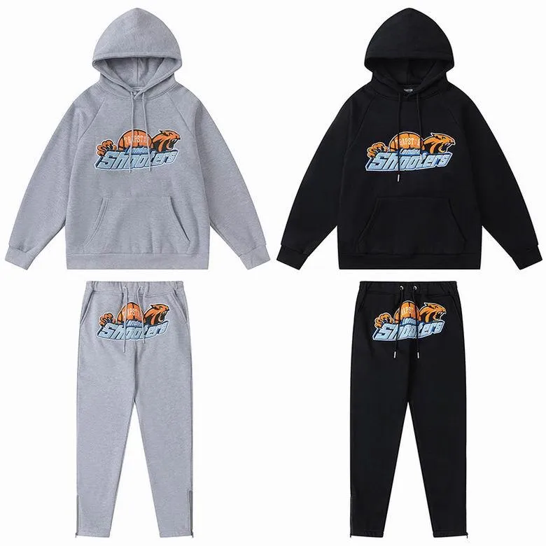 TRAPSTAR TRACKSUIT LOGO ORANGE SHOOTERS *GREY/BLACK*