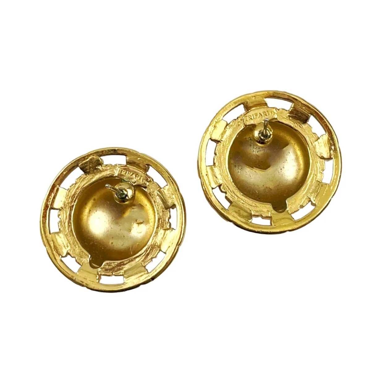 Trifari Gold Vintage Round Earrings