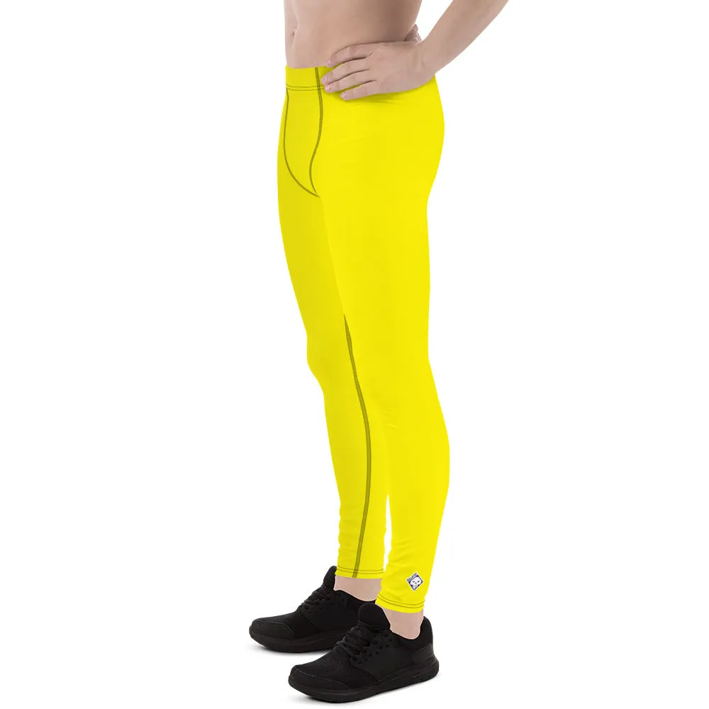 Urban Ease: Men's Solid Color Yoga Pants Leggings - Golden Sun