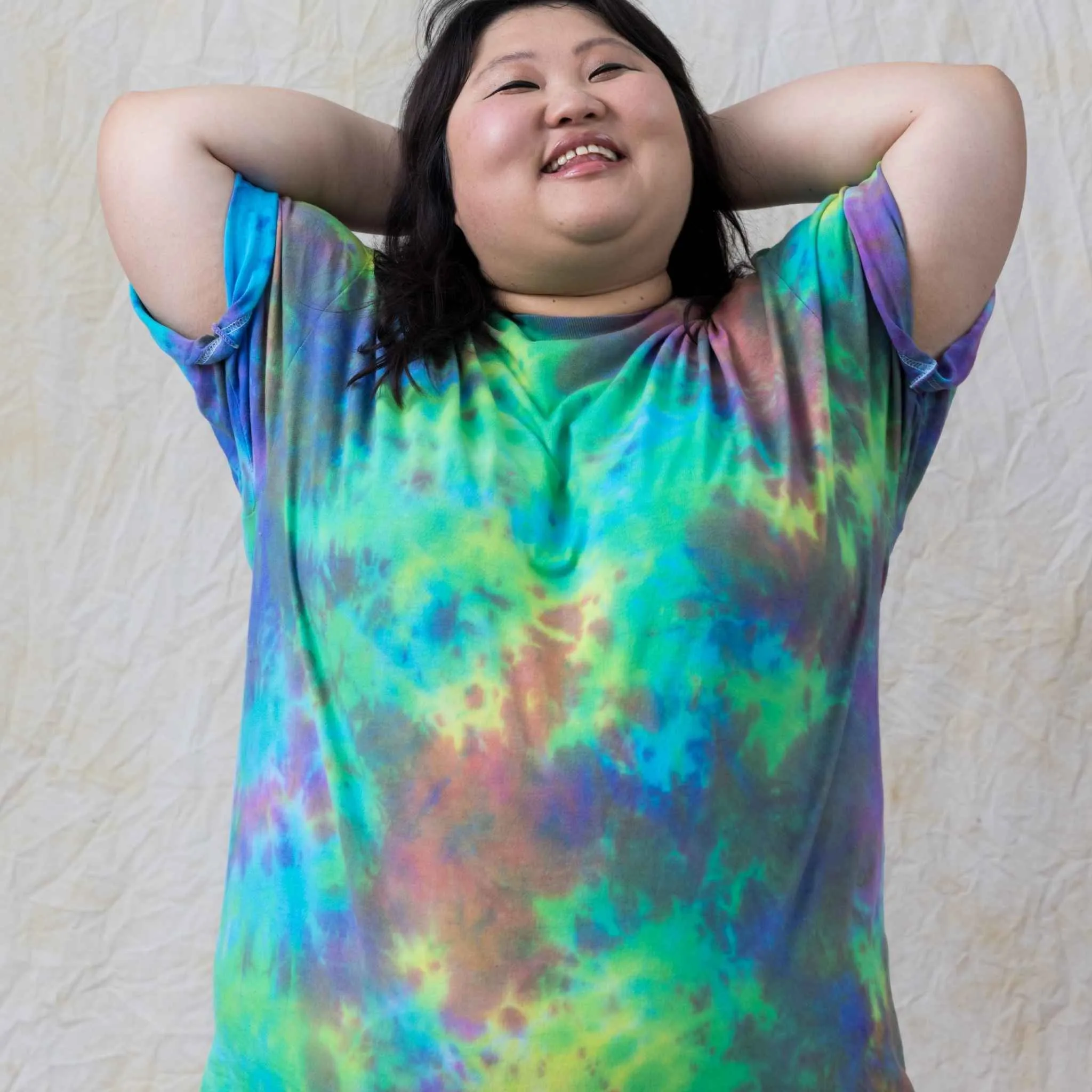 Vibrant rainbow plus size tie dye shirt cotton unisex thick tee