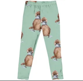 Vintage Green Platypus Kids' Leggings