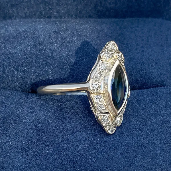 Vintage Sapphire & Diamond Dinner Ring