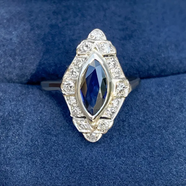 Vintage Sapphire & Diamond Dinner Ring