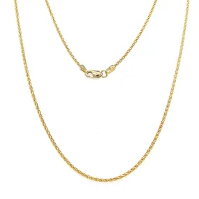 Wheat Chain 1.5mm with 20in Length in 14K Yellow Gold