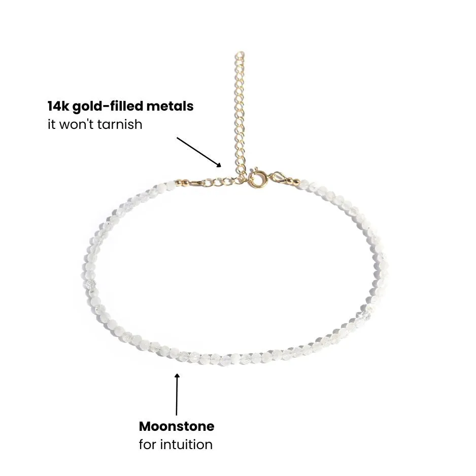 White Moonstone Luxury Anklet