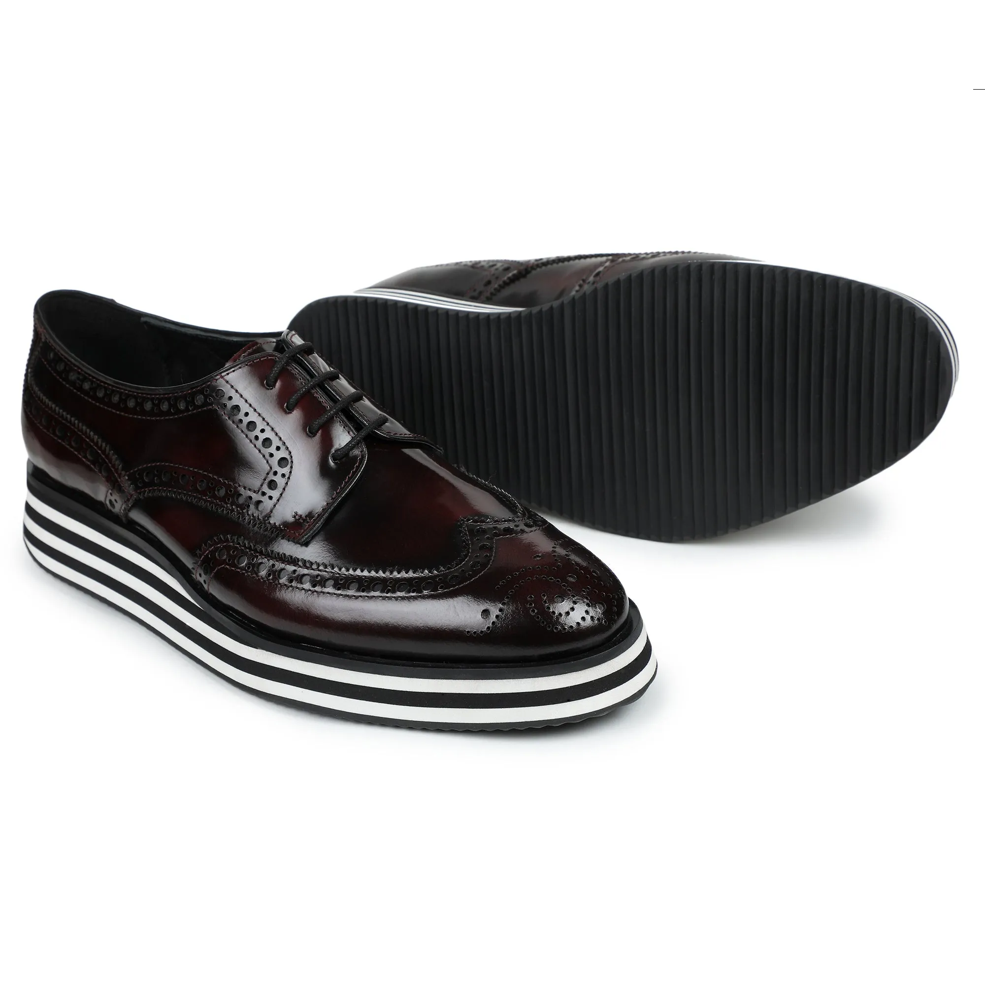 Wingtip Sneakers- Burgundy