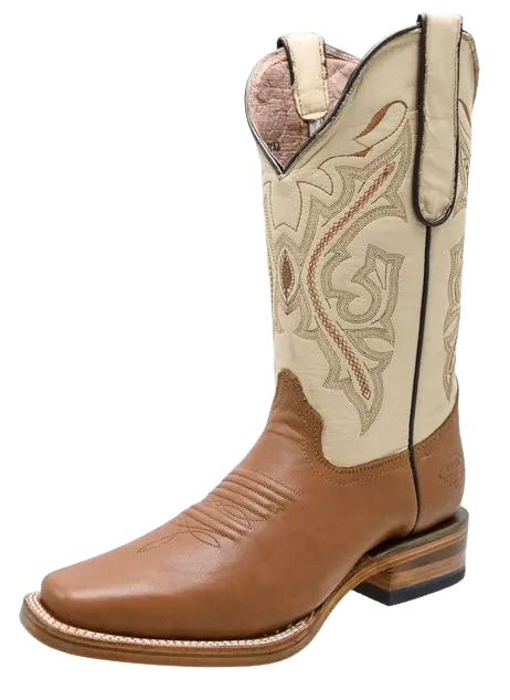 Women's Honey with Hueso Square Toe Rodeo Boot