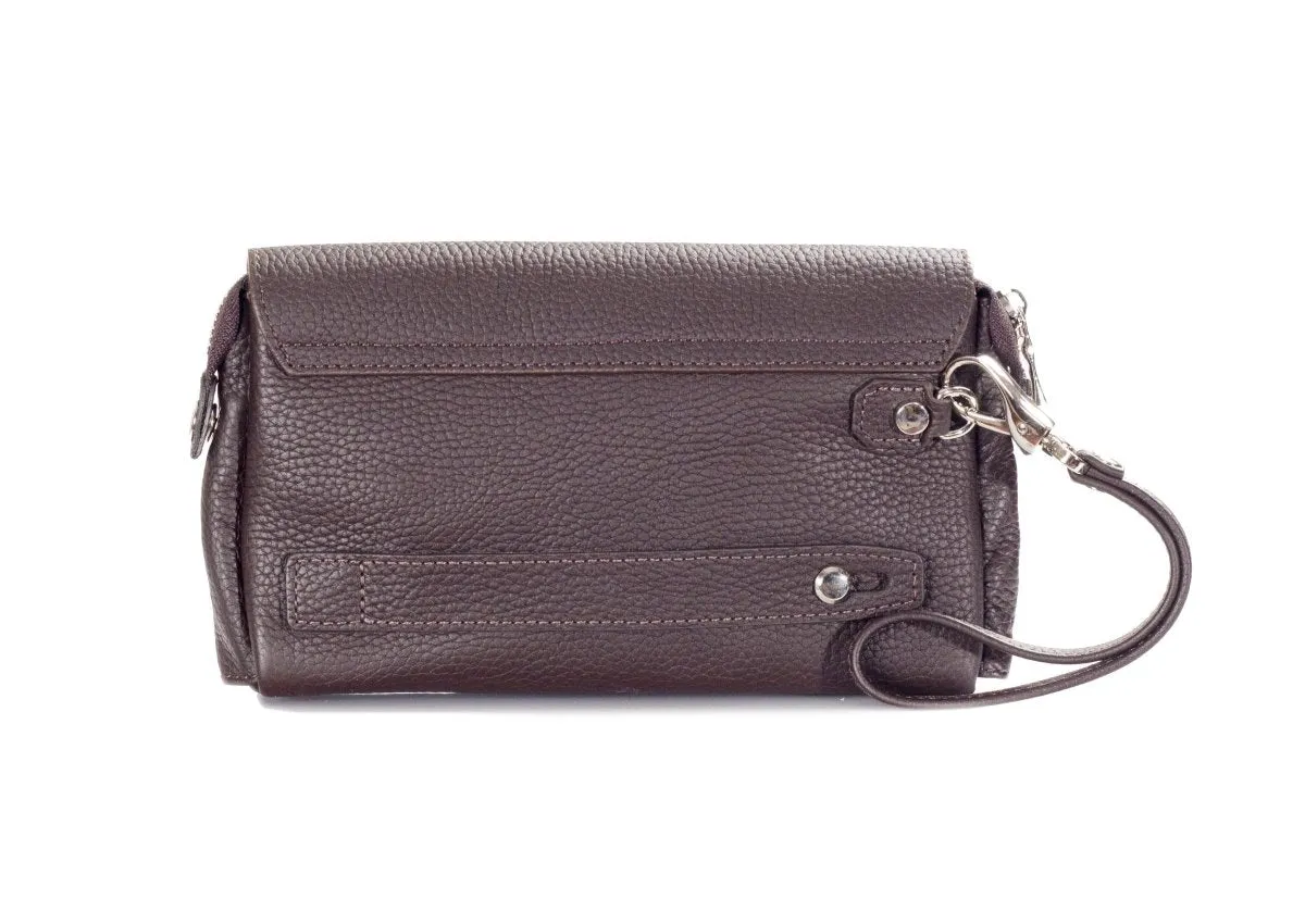 Wrist Premium Pebbled Leather Unisex Bag