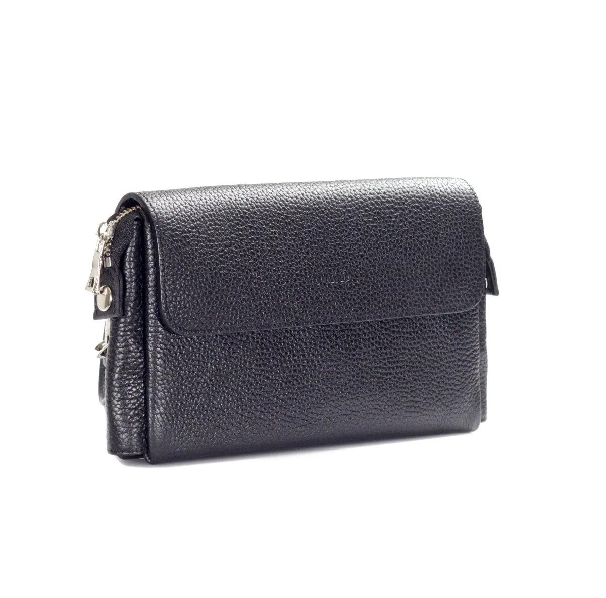 Wrist Premium Pebbled Leather Unisex Bag